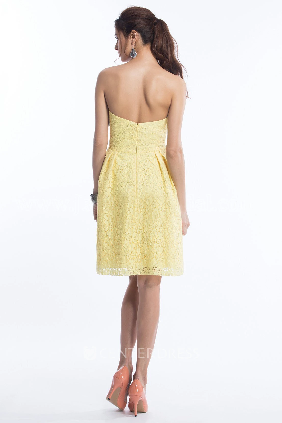 Amazing Sweetheart A-Line Short Lace Bridesmaid Dress