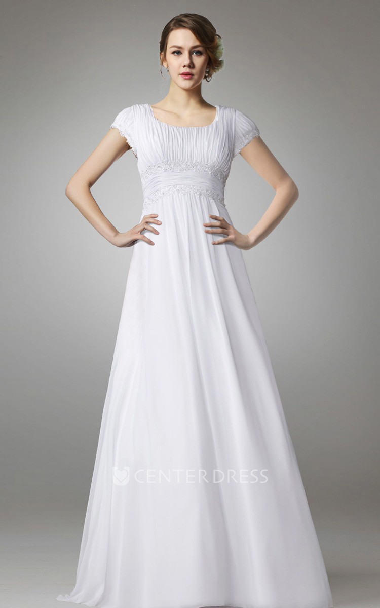 Empire Waist Chiffon Wedding Dress