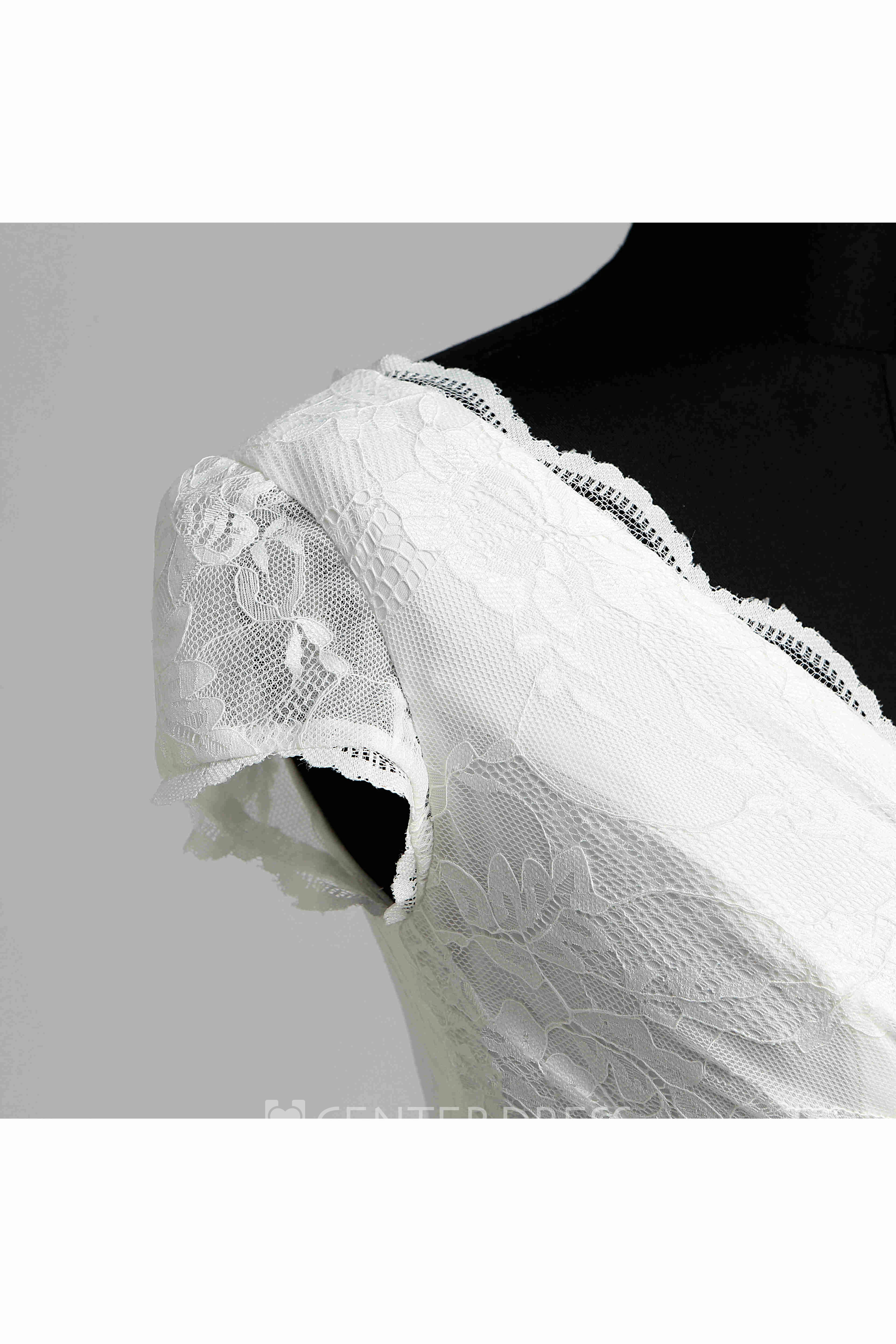 A Line Garden Floor-length Bow Sash Ribbon Lace Warm Wedding Dress