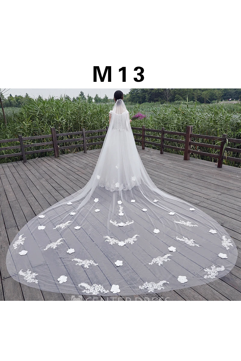 New Korean Style 3 Meters Double-layer Cover Trailing Bride Super Long Super Wide Veil
