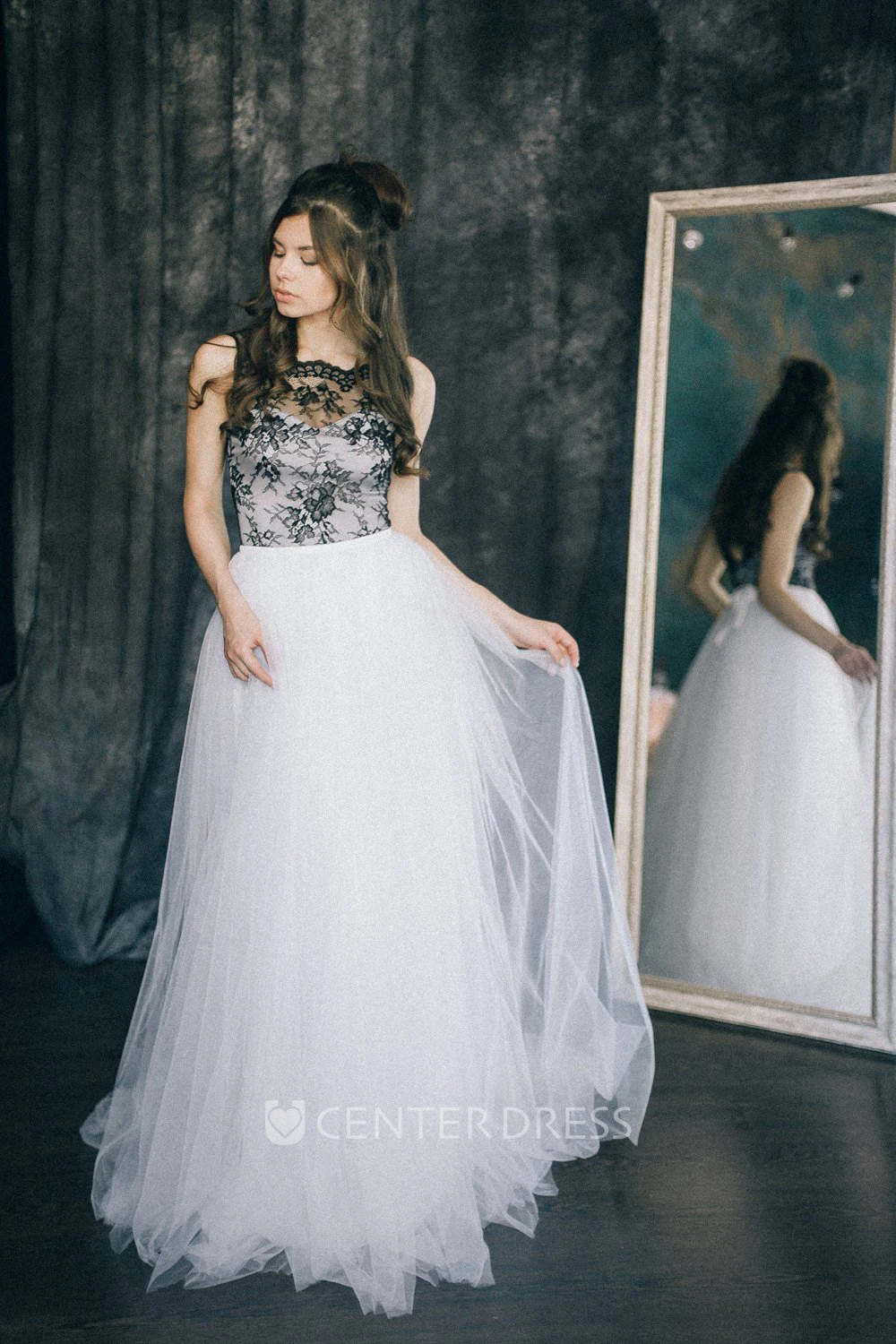 Sheath Sleeveless Floor-length Straps Open Back With Zipper Appliques Lace Pleats Black Wedding Dress