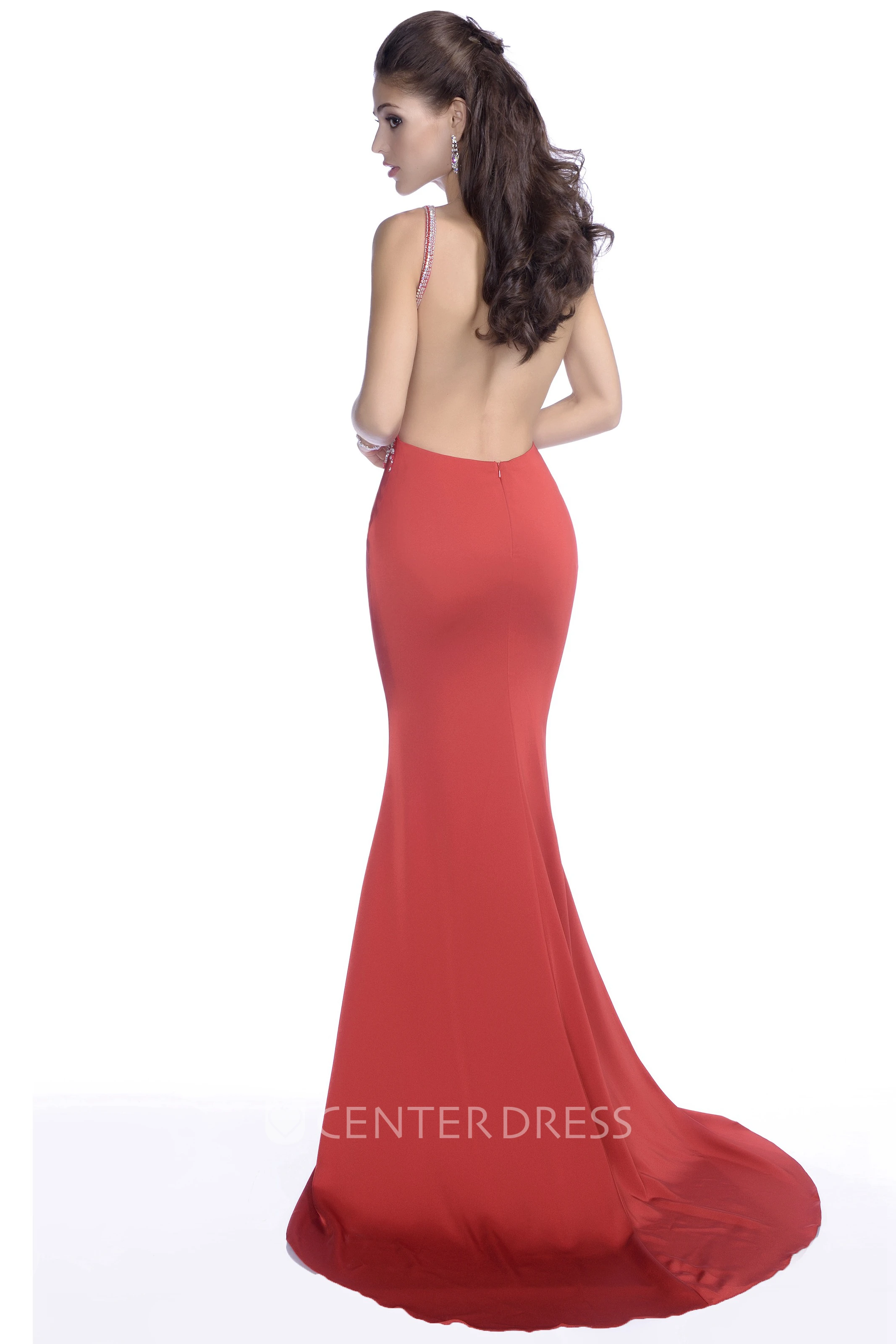 Sheath Chiffon Sleeveless Prom Dress With Bateau Neckline And Sequined Bodice