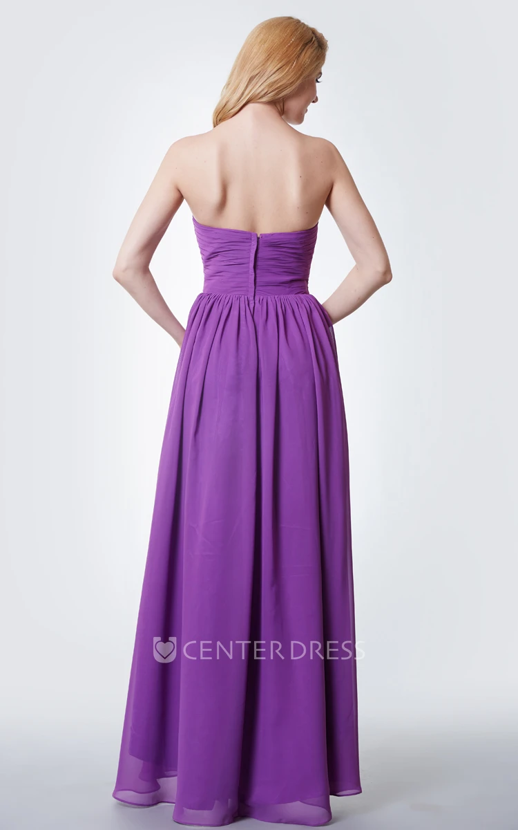 Sweetheart High Low Chiffon Bridesmaid Dress