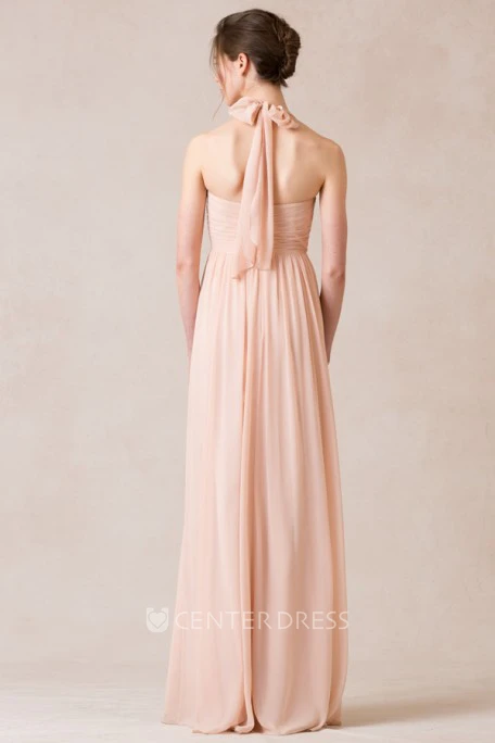 Sweetheart Criss-Cross Sleeveless Empire Chiffon Bridesmaid Dress With Straps