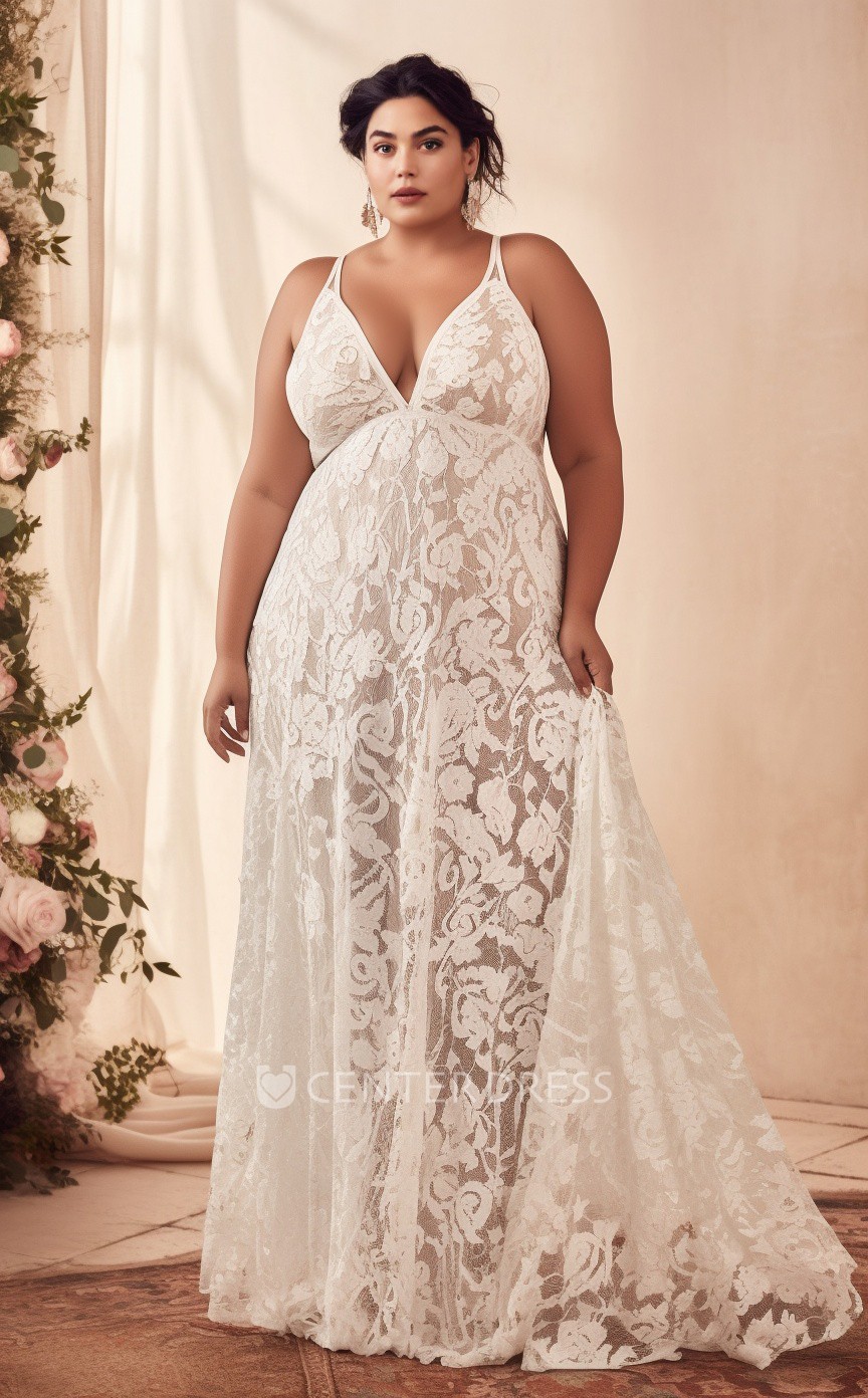 Plus Size A Line Wedding Dress Tulle Sleeveless Spaghetti Bohemian Country Garden Beach 2023