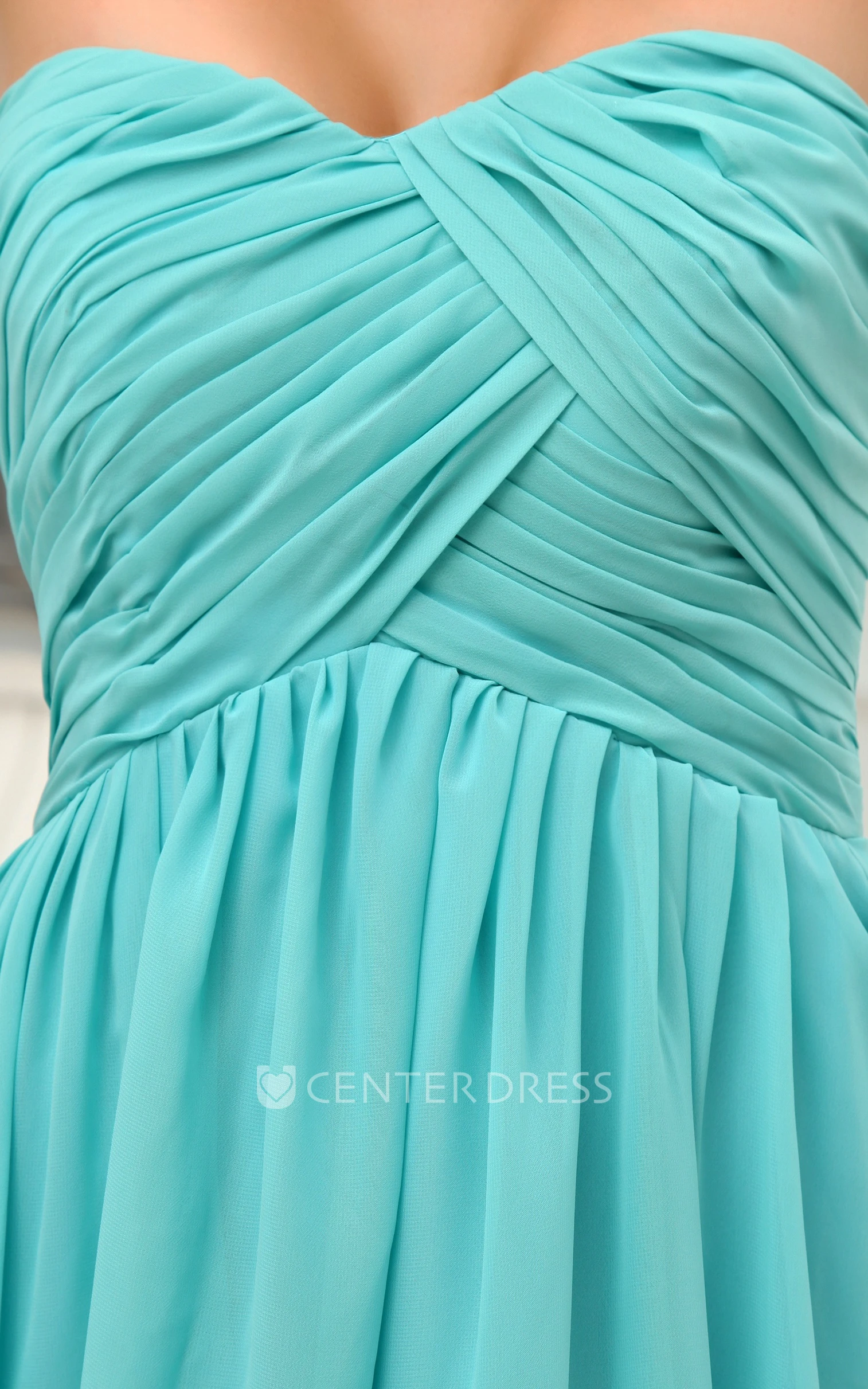 Sleeveless Sweetheart Chiffon Short Bridesmaid Dress With Criss-Cross Ruching