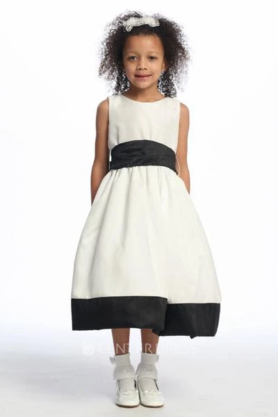 Tea-Length Floral Floral Flower Girl Dress