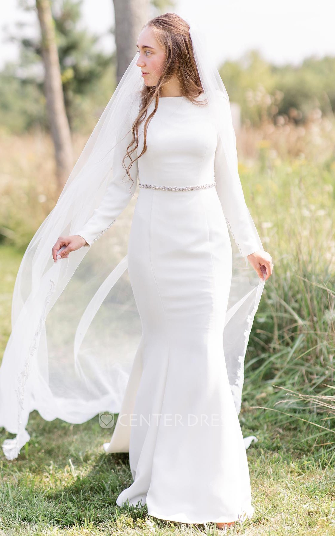 Modest trumpet cheap wedding dresses