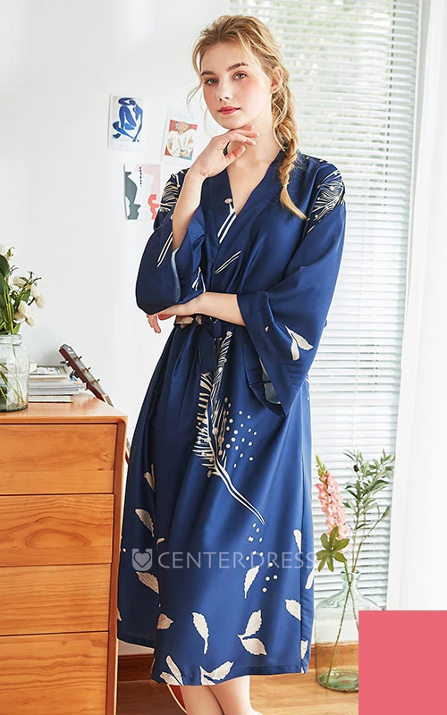 Plus Size Floral Bride Bridesmaid Long Robe