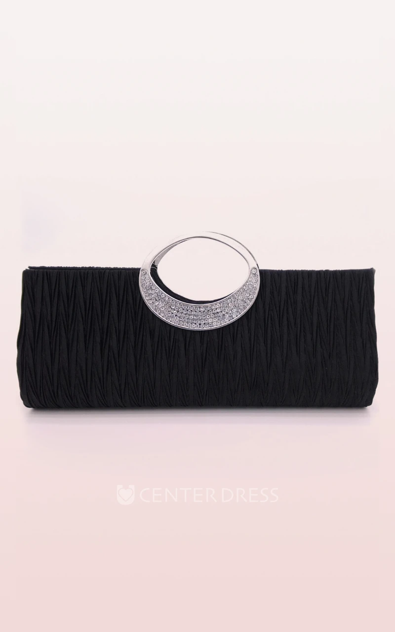 Rhinestone Satin Open Handbag