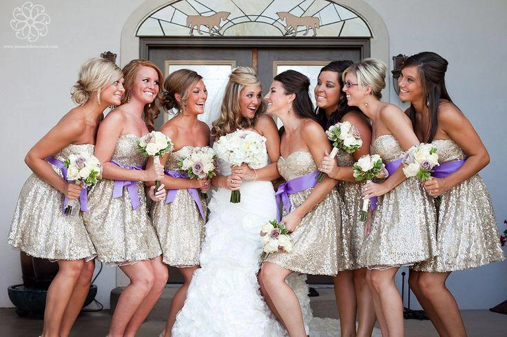 Glamorous Sleeveless Short Bridesmaid Dress Sweetheart Bowknot Sequins