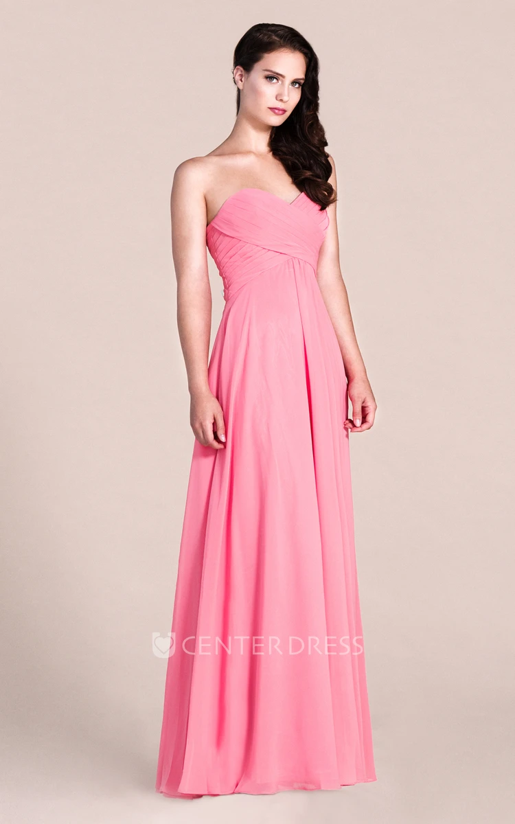 Sweetheart A-line Long Bridesmaid Dress