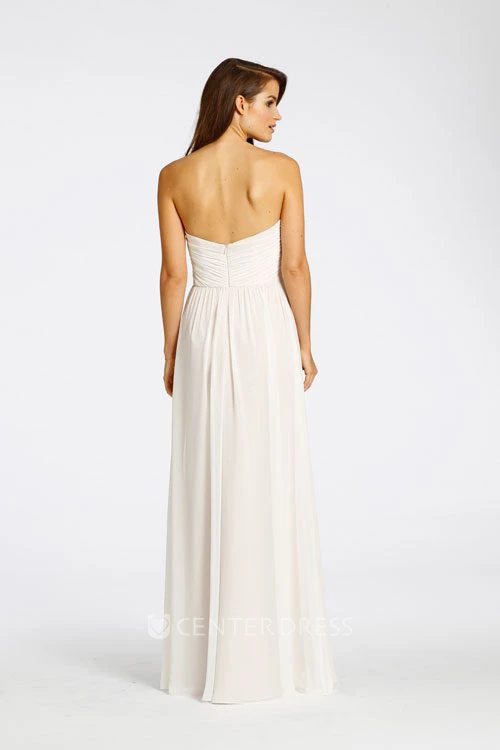 Empire Criss-Cross Sleeveless Sweetheart Chiffon Bridesmaid Dress