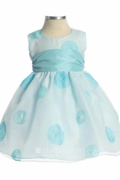 Floral Tiered Organza Flower Girl Dress With Embroidery