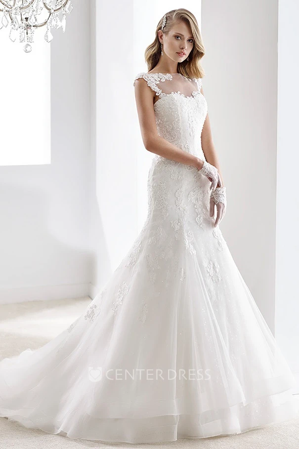Sweetheart A-line Ruching Wedding Dress with Beaded Belt and Pleated Bodice