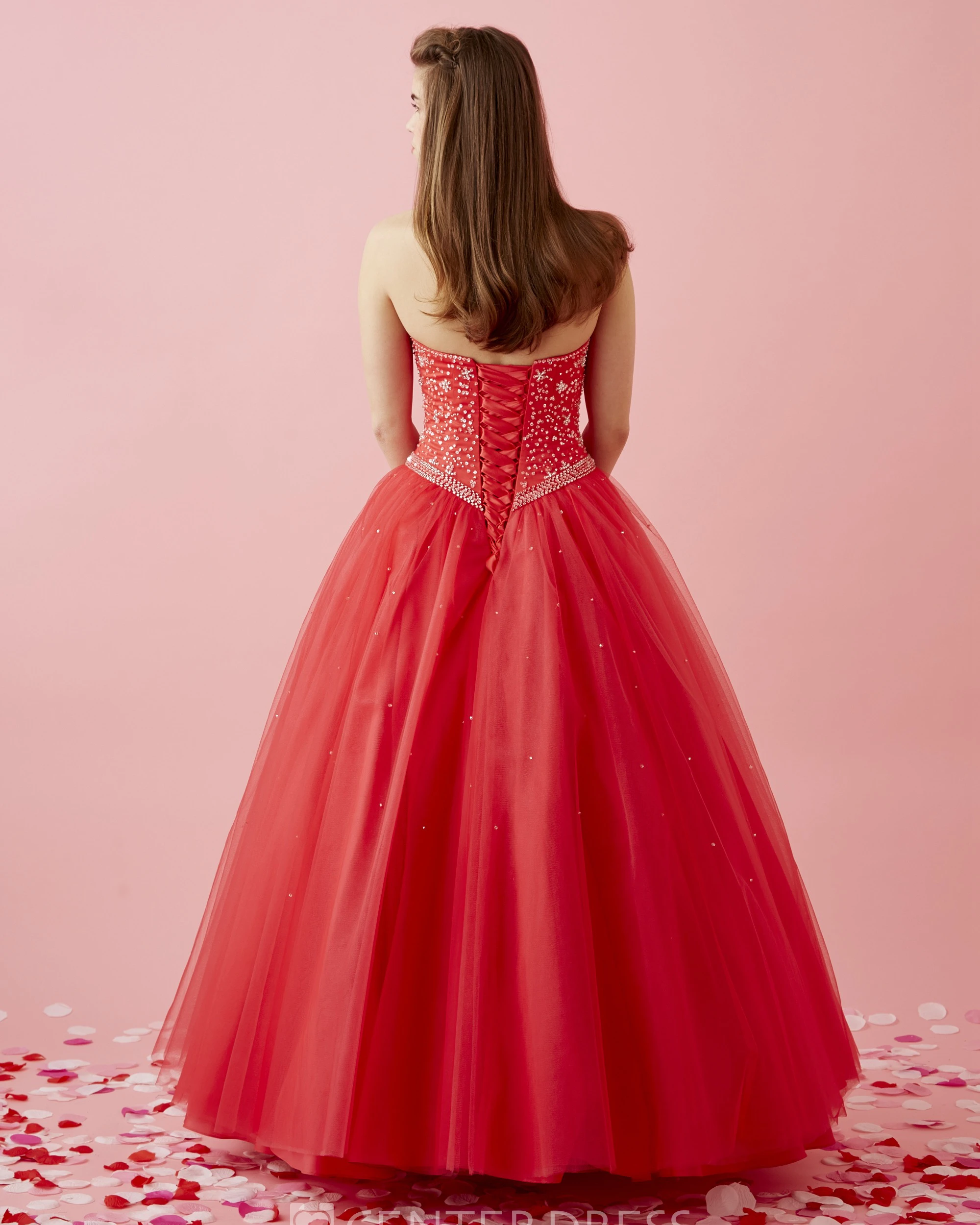 Ball Gown Sweetheart Sleeveless Tulle Lace-Up Dress With Beading