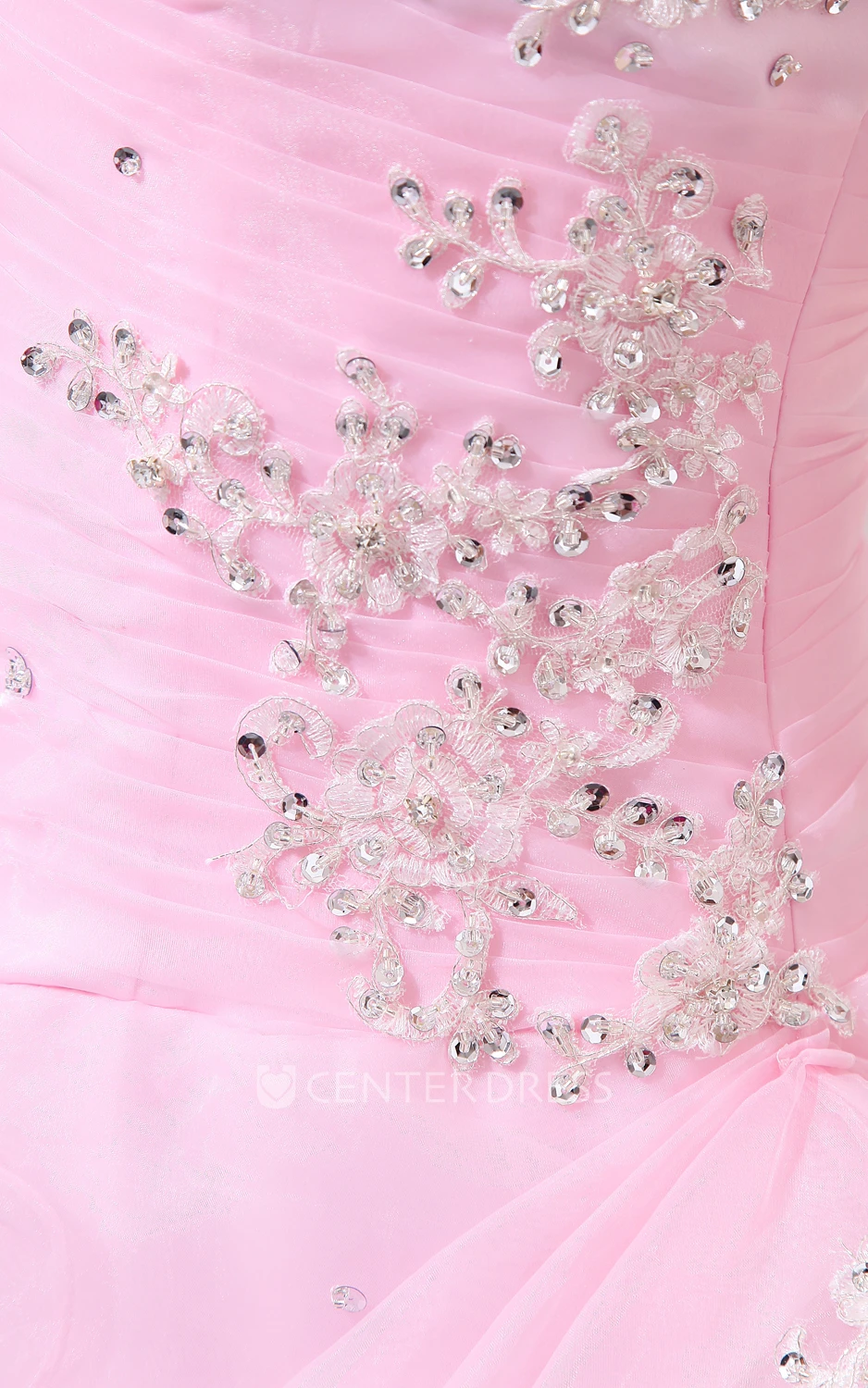 Sweetheart Sleeveless Ball Gown Organza Prom Dress With Beaded Top And Ruffles