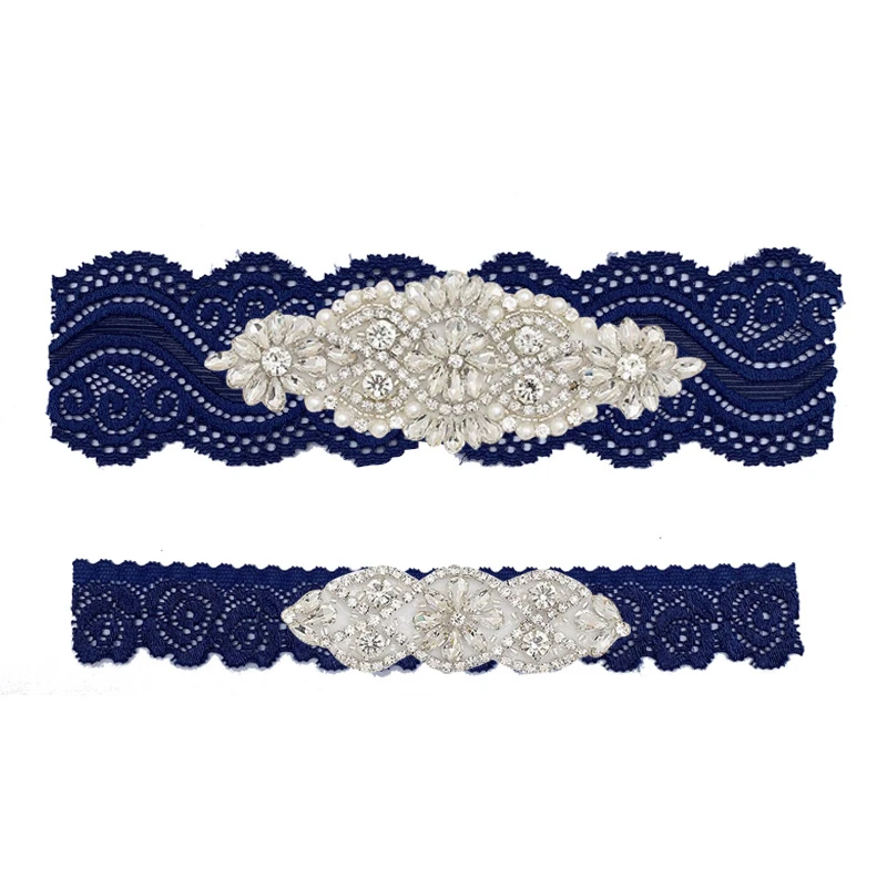 Latest Rhinestone Beaded Double Garters