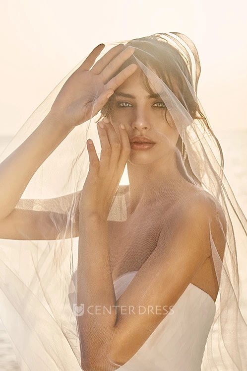 Ball Gown Sweetheart Tulle Wedding Dress With Criss Cross And Tiers