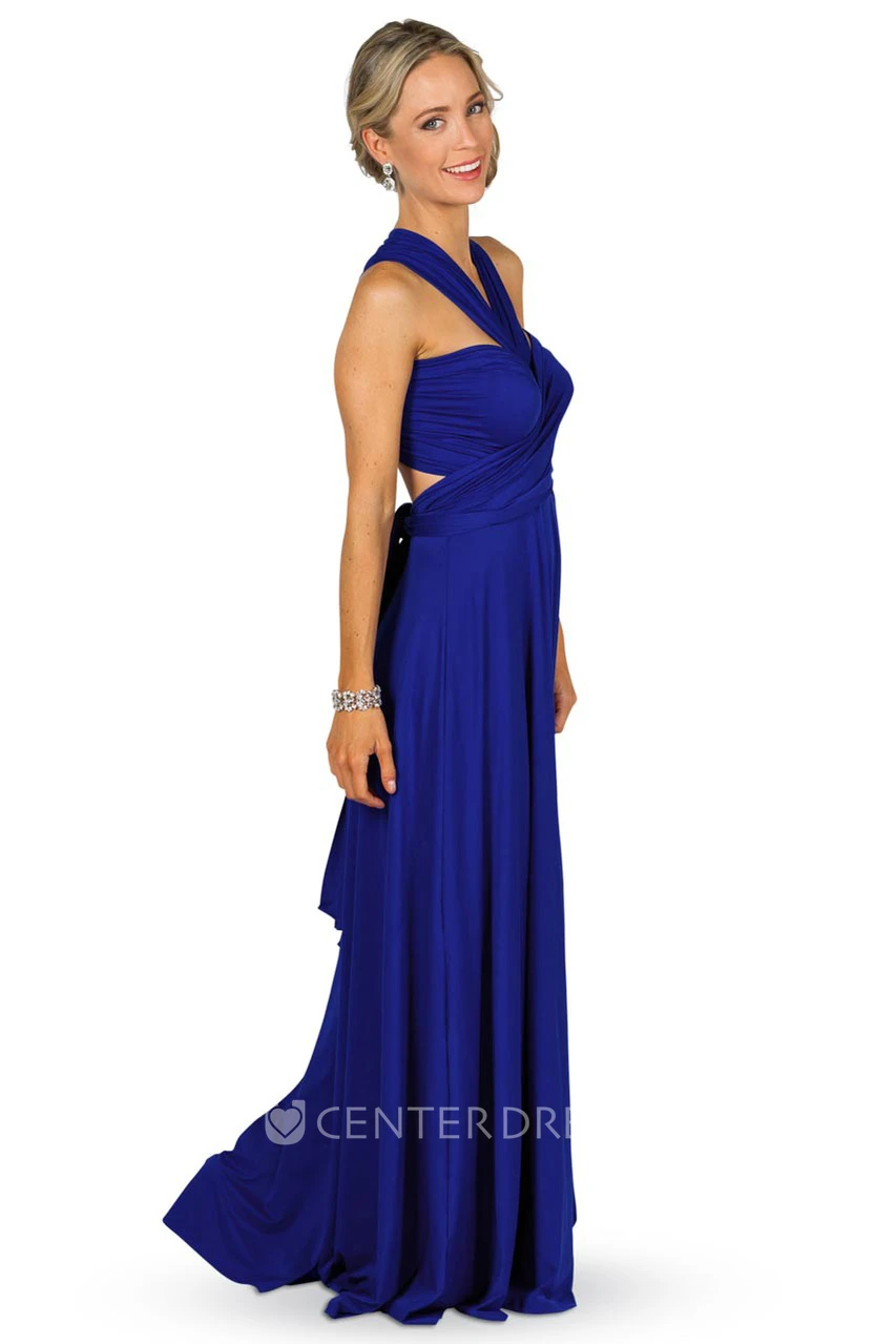 Criss-Cross Sleeveless Strapped Chiffon Convertible Bridesmaid Dress