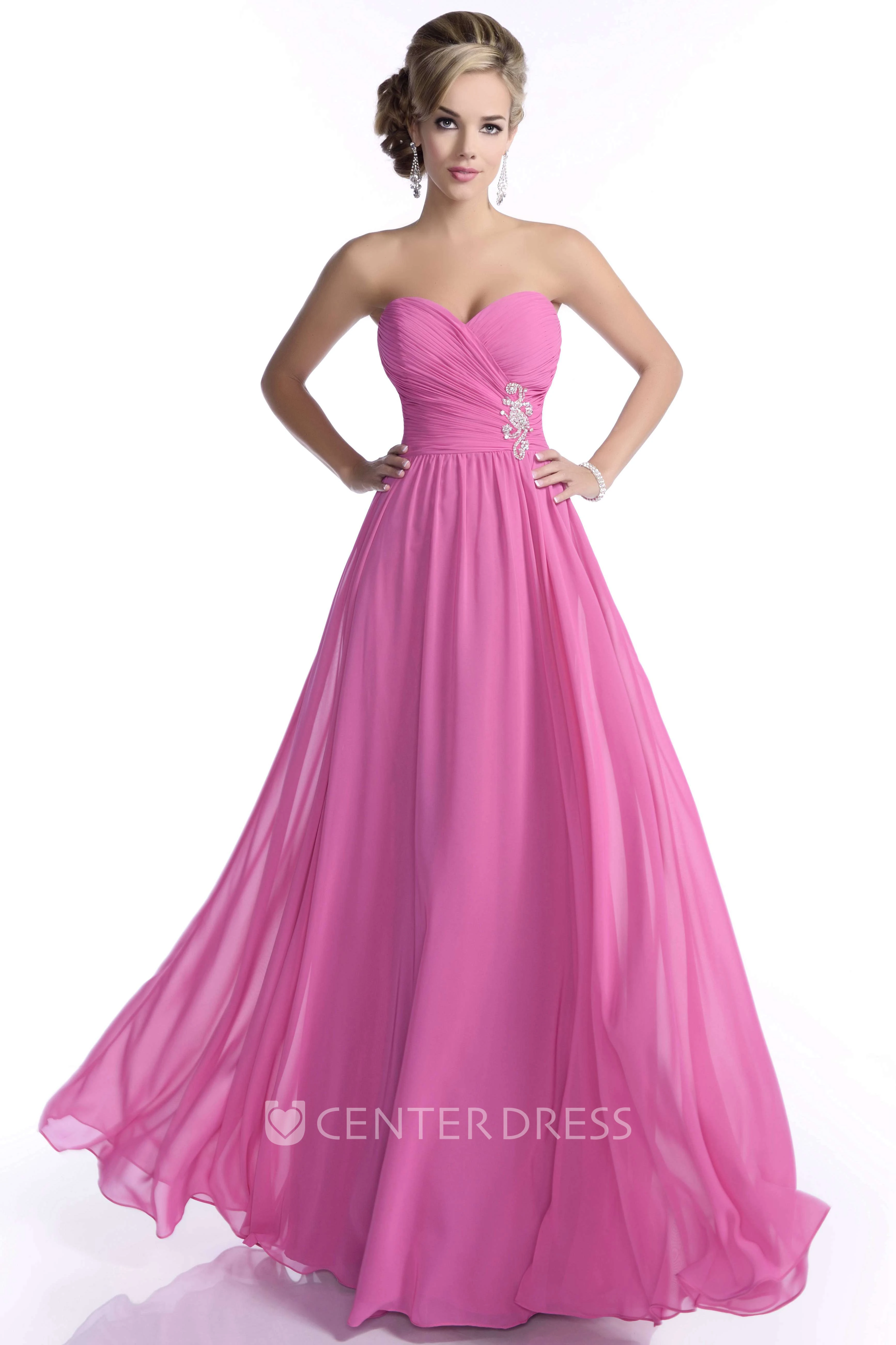 A-Line Sweetheart Chiffon Bridesmaid Dress With Crisscross Ruched Bodice