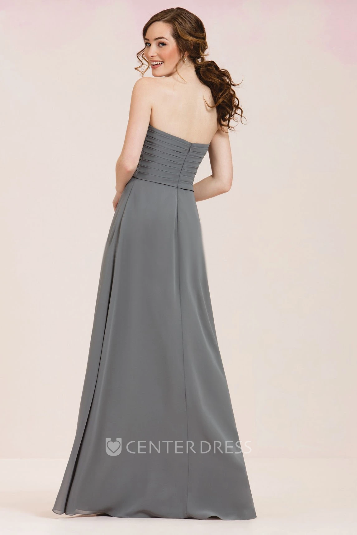 Sweetheart A-Line Long Gown With Crisscrossed Ruching