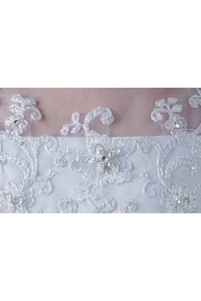 Flower Girl Square Neck Organza Ankle Length Dress With Embroidery