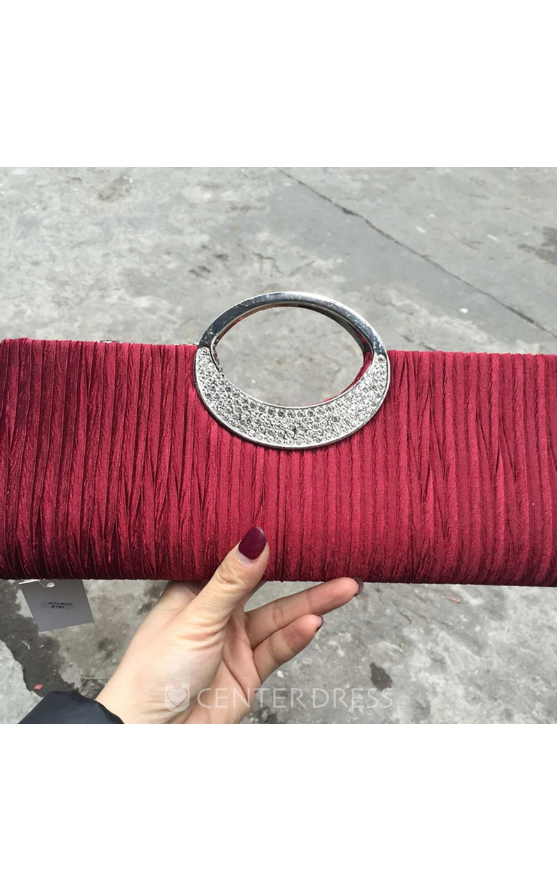 Rhinestone Satin Open Handbag