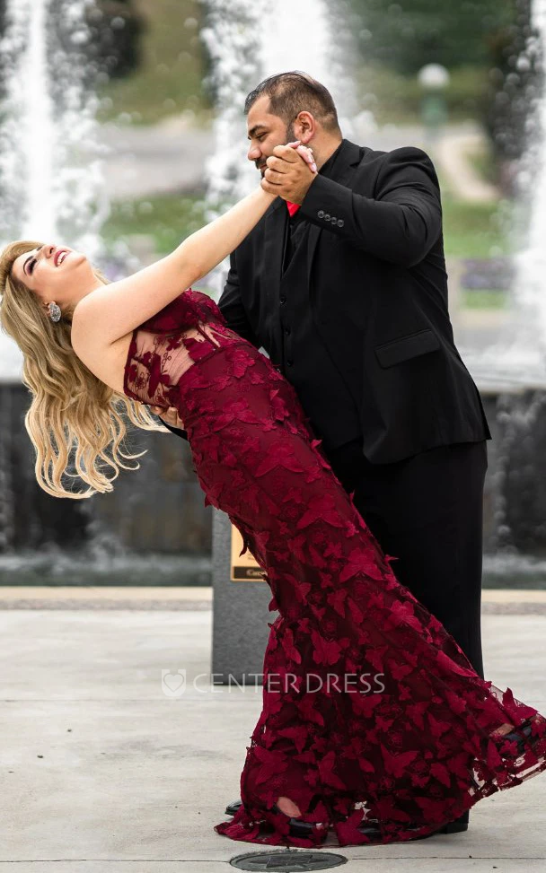 Casual Sheath Sweetheart Lace Guest Dress With Open Back And Appliques