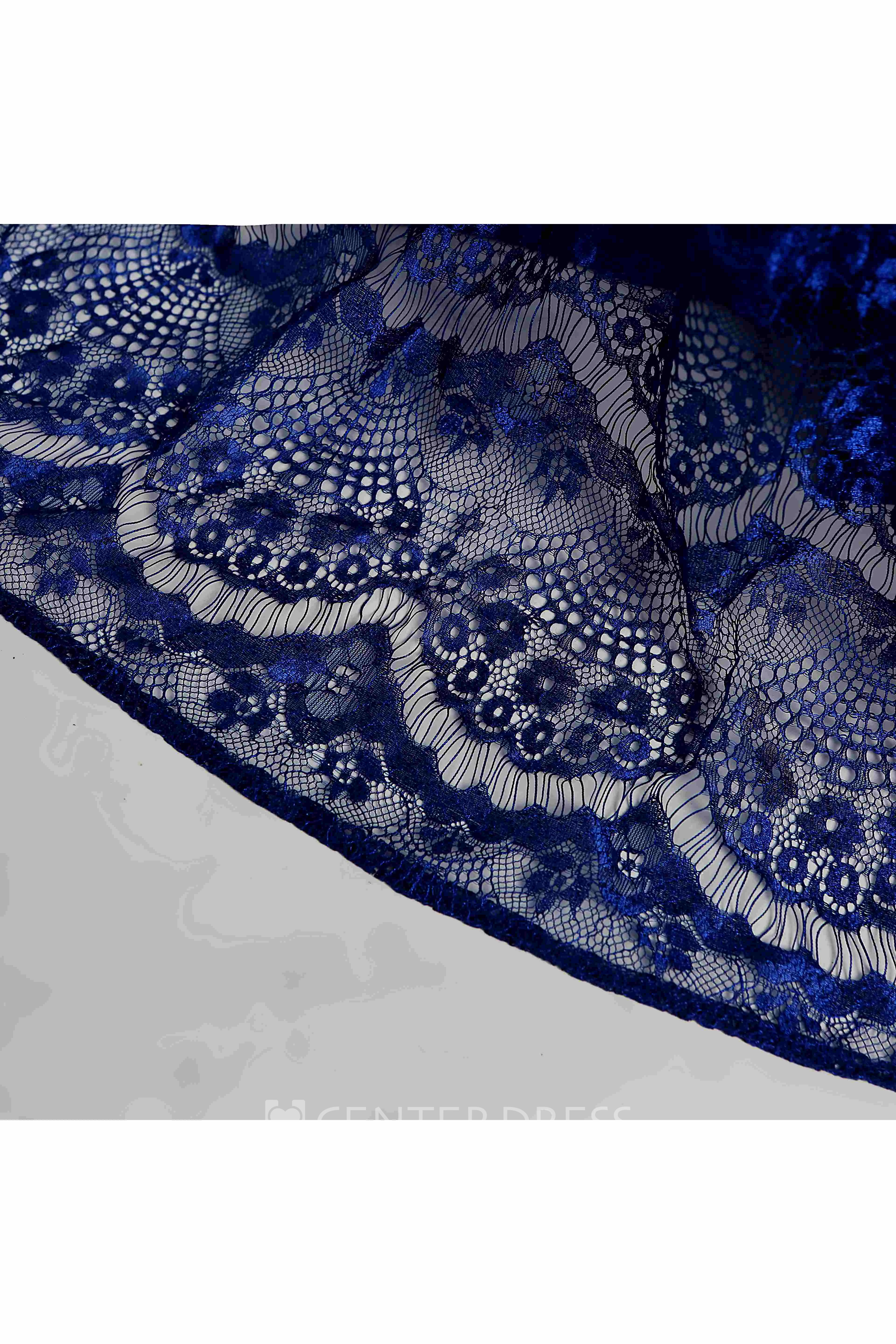 Lace A-line V-neck Cap Short Sleeve Maternity Dress with Sash/Ribbon