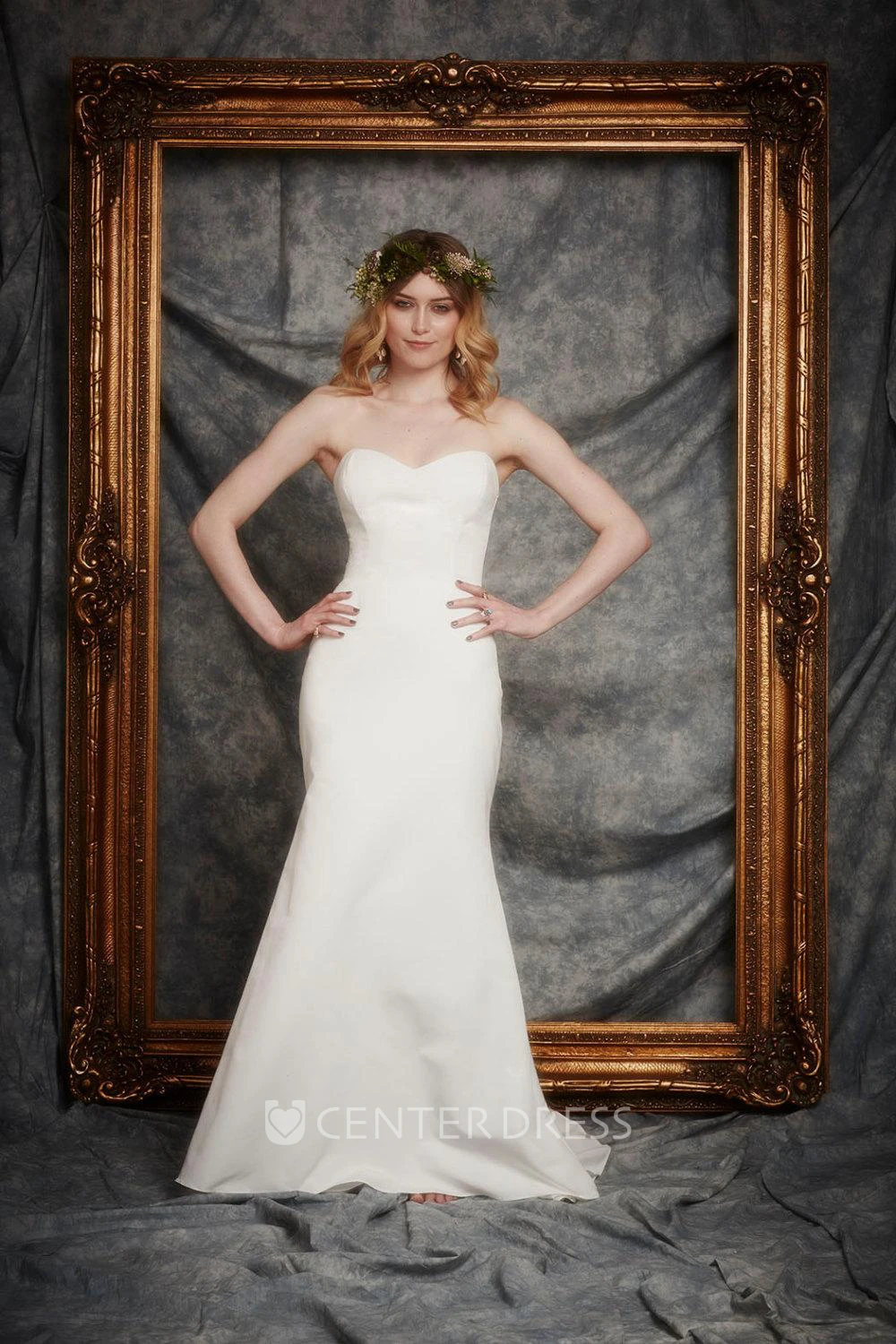 Sweetheart Fit and Flare Simple Style Wedding Dress