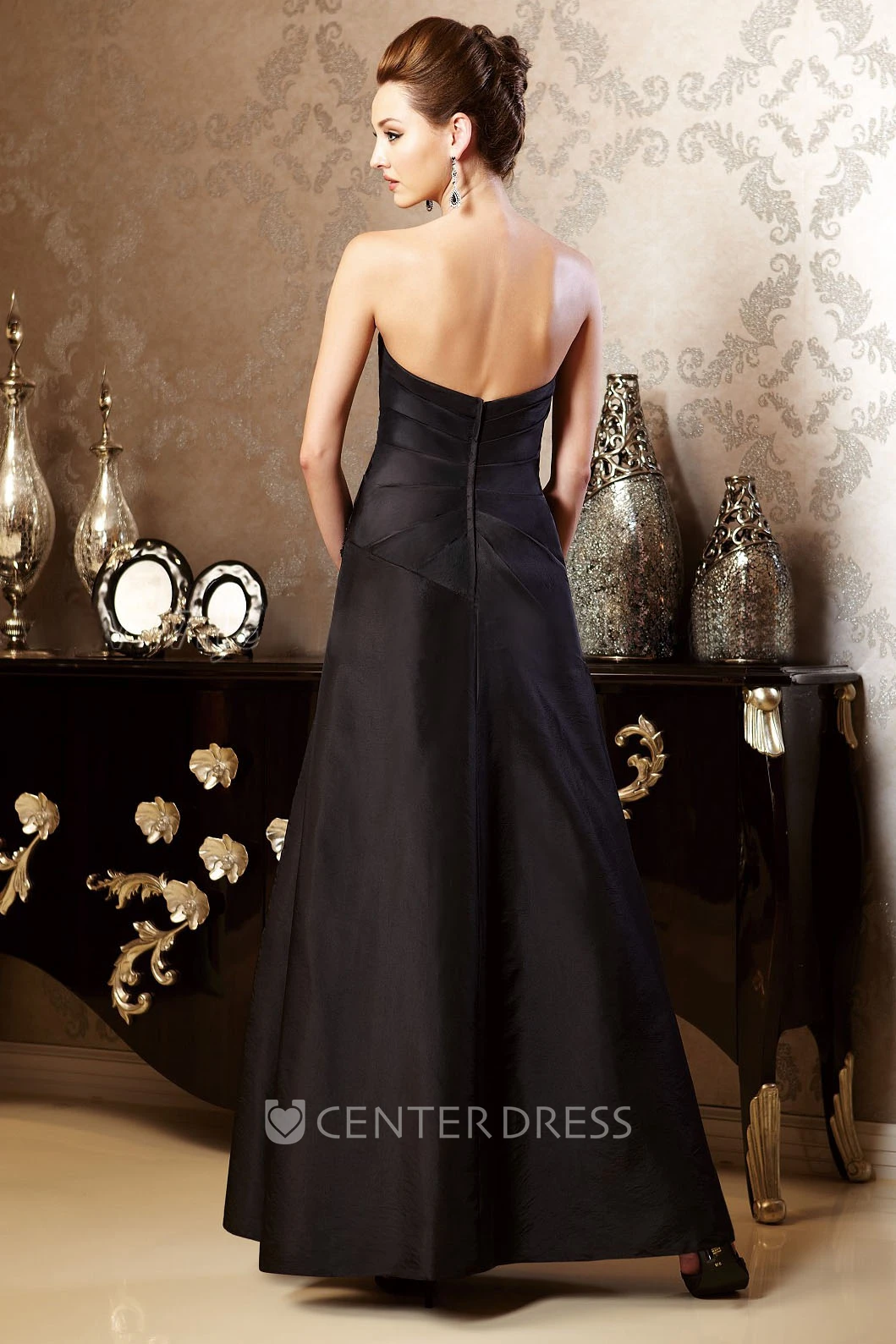 Sweetheart Long Mother Of The Bride Dress With 3-4 Sleeved Jacket Style And Beadings