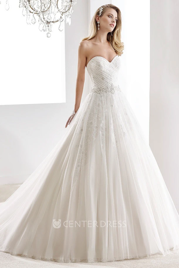 Cap sleeve Illusion Lace Wedding Gown with Open Back and Back Detachable Train 