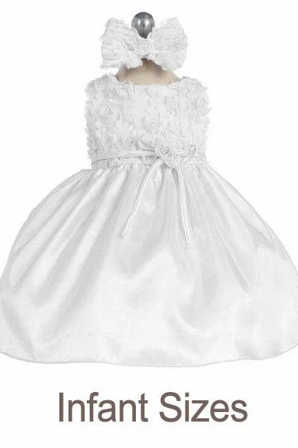 Knee-Length Embroideried Bowed Tulle&Taffeta Flower Girl Dress With Split