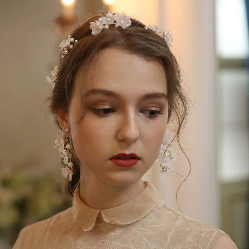 Charming Alloy Flower Headbands and Rings with Crystal