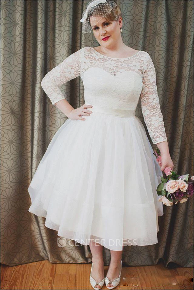 Vintage inspired tea length wedding clearance dresses