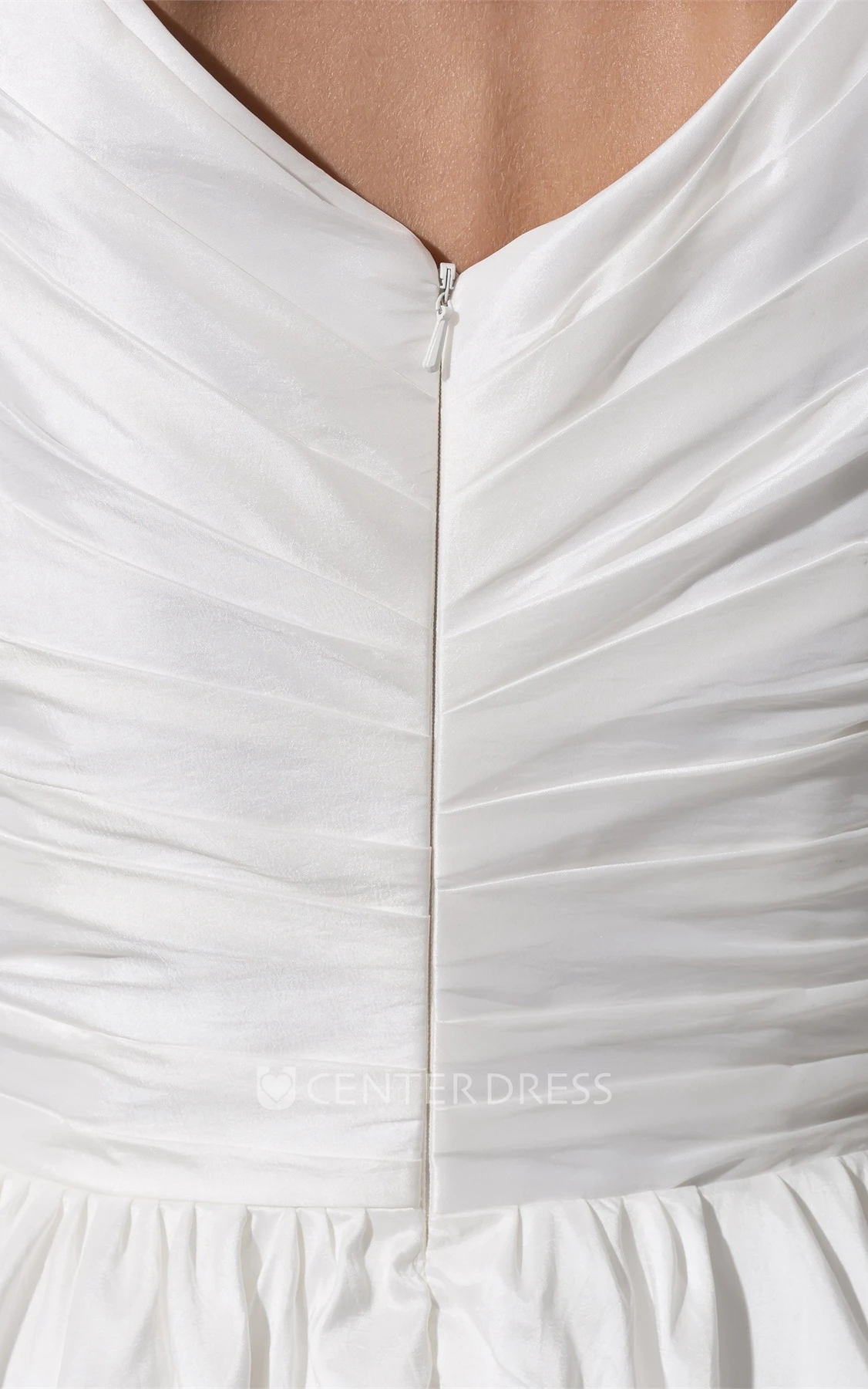 Mini-Sleeve Criss-Cross Short V-Neck Dress With Appliques