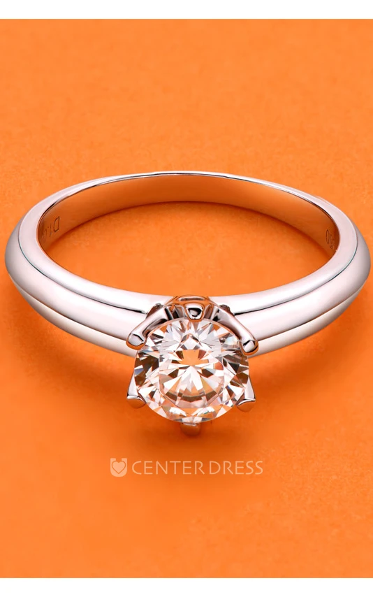 Classic Round Cut 925 Silver Wedding Rings