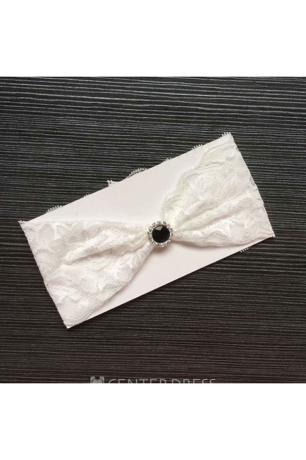 Simple Black Diamond White Lace Elastic Bridal Garter Within 16-23inch
