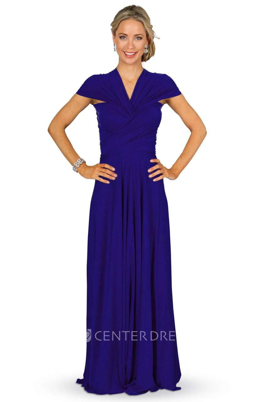 Criss-Cross Sleeveless Strapped Chiffon Convertible Bridesmaid Dress