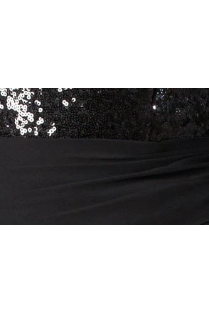 Bateau Long Sleeve Sequin Top Chiffon Long Mother Of The Bride Dress With Side Split