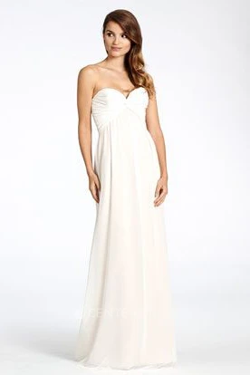 Empire Criss-Cross Sleeveless Sweetheart Chiffon Bridesmaid Dress