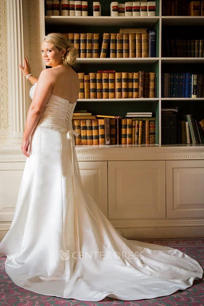 Sweetheart Crystal Bodice Trumpet Taffeta Bridal Gown With Lace Up