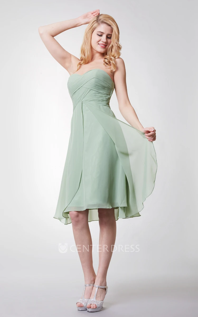 Sweetheart A-Line Knee Length Bridesmaid Dress