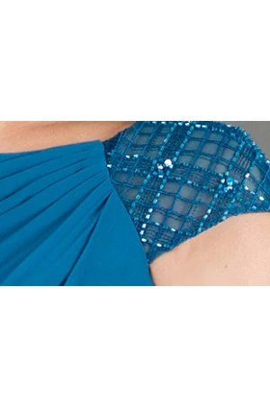 Beaded Cap Sleeve A-Line Long Mother Of The Bride Dress With Crystal Satin Sash