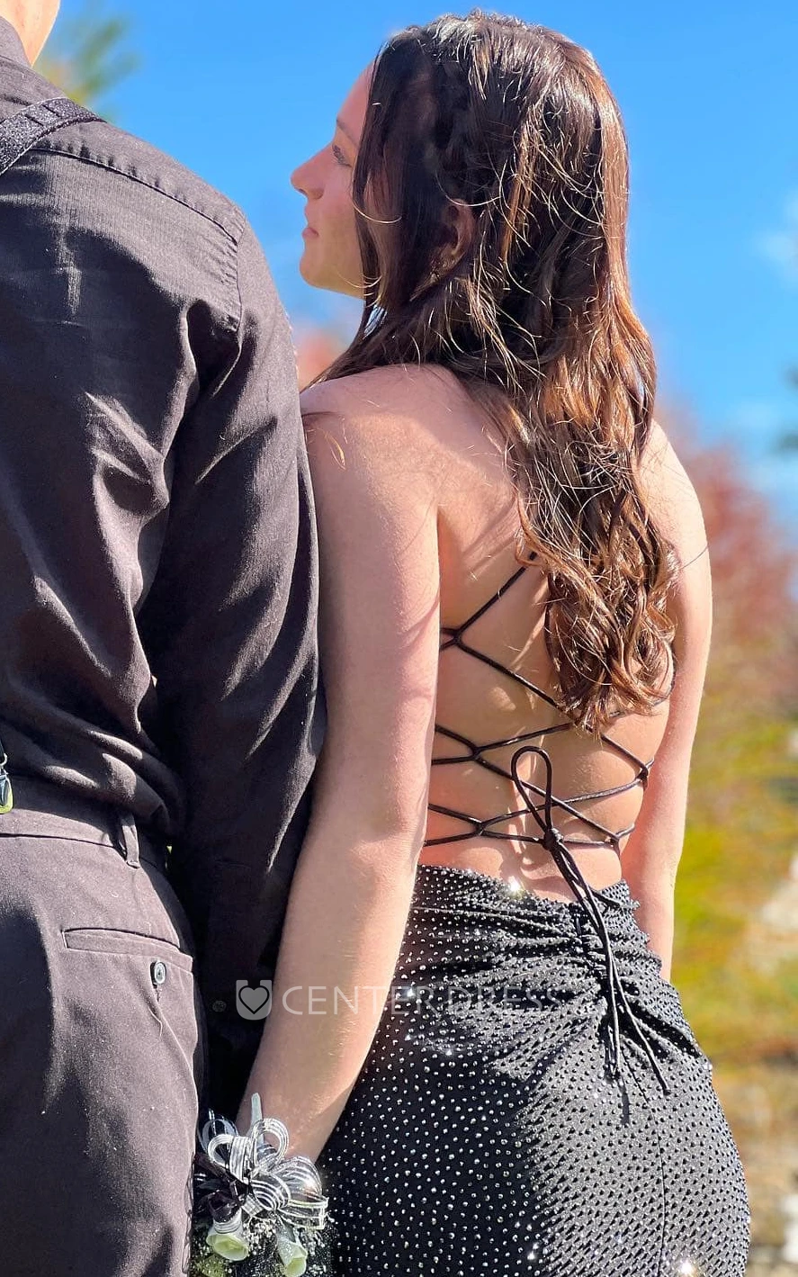 V-Neck Sequin Sheath Homecoming Dress Modern and Ethereal