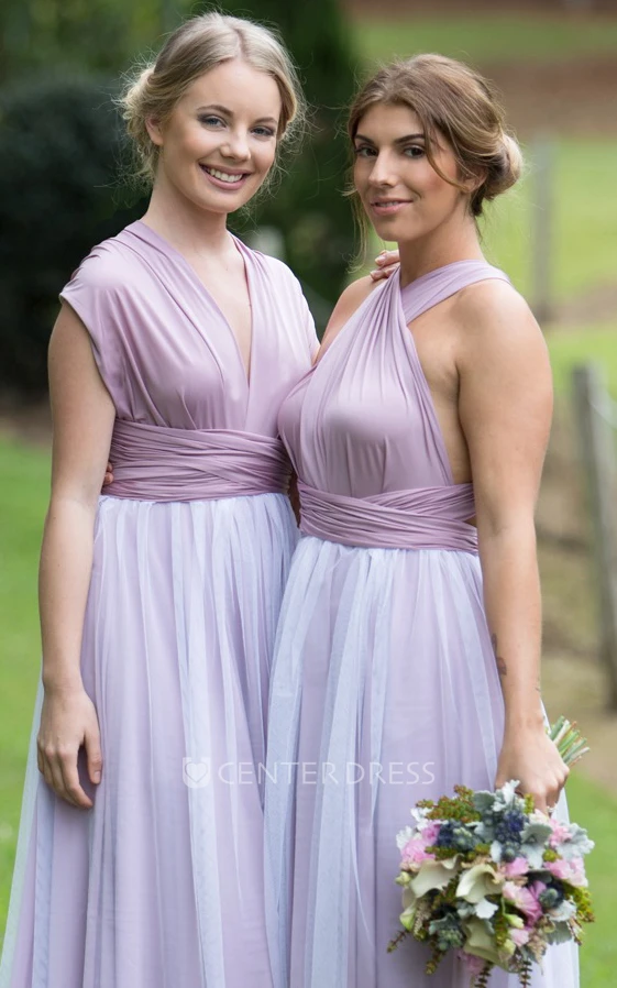 Knee-Length Strapped Sleeveless Ruched Chiffon Bridesmaid Dress