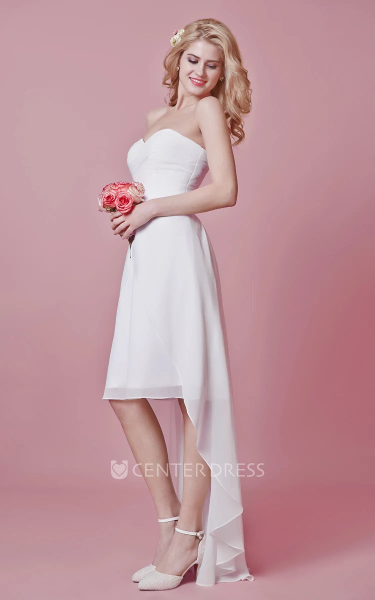 Chic High-low Sweetheart Chiffon Wedding Dress