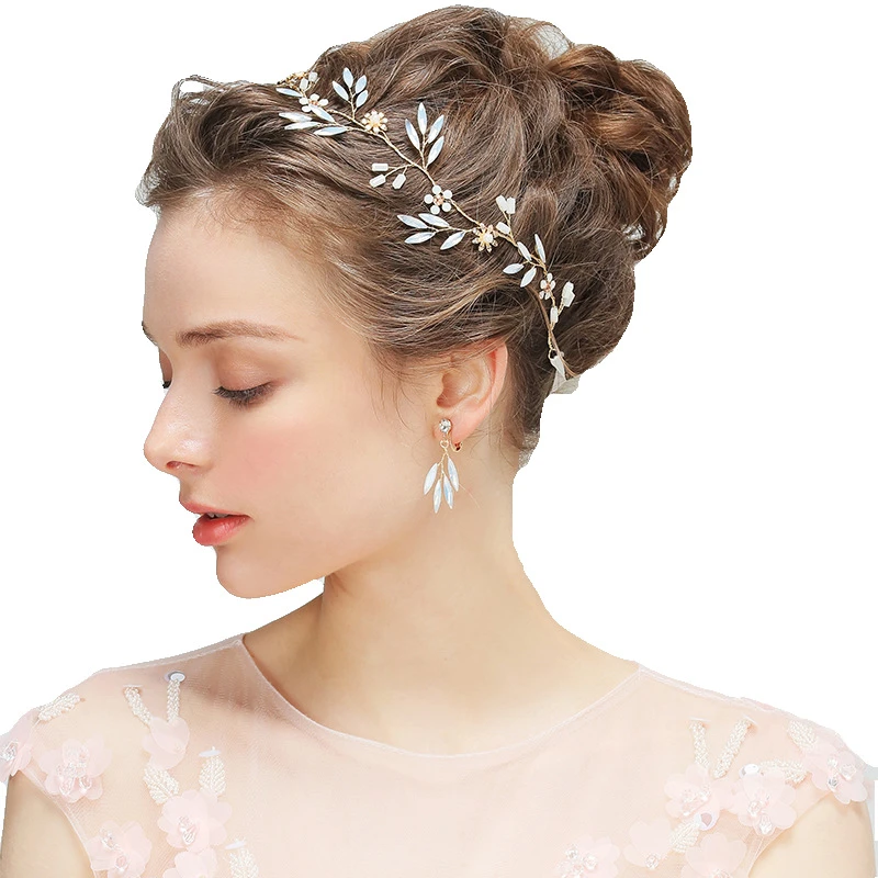 Pure White Chic Bridal Headbands and Rings