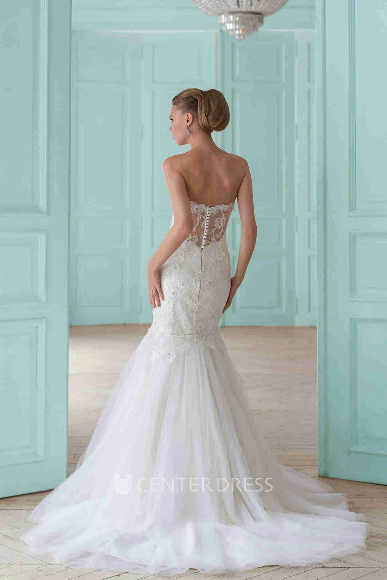 Mermaid Sweetheart Tulle&Lace Wedding Dress With Illusion